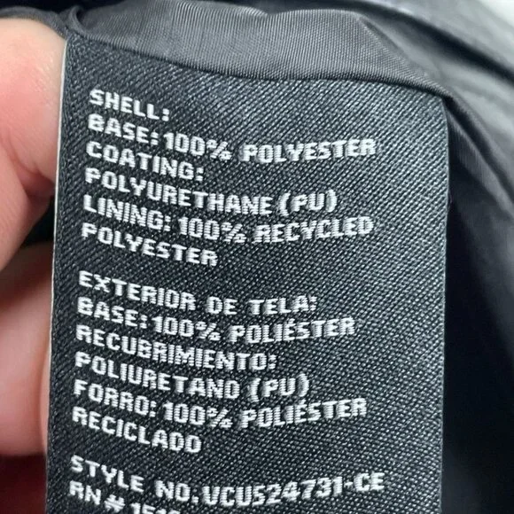 Vince Camuto Black Faux Leather Croc Trench Coat Double-Breasted Medium d0464 - Picture 4 of 10